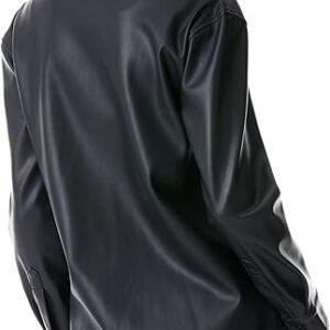 Blcak leather shirt