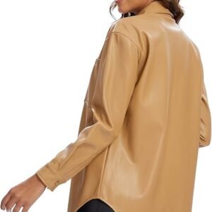 Skin leather shirt