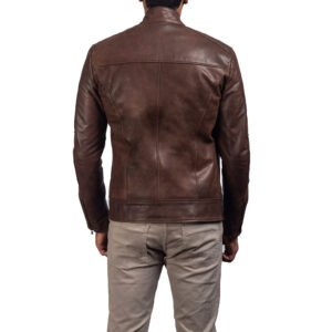 Dean Brown Leather Biker Jacket