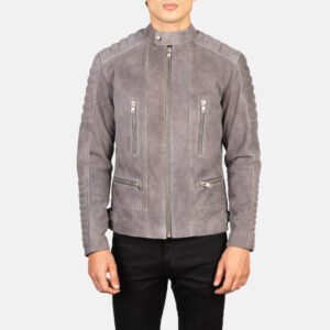 Damian Grey Suede Biker Jacket