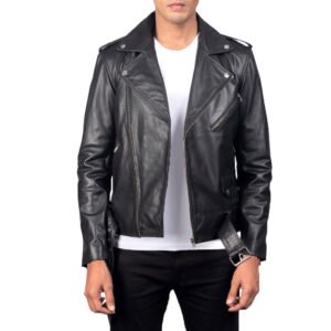 Allaric Alley Black Leather Biker Jacket