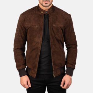 Sven Mocha Suede Bomber Jacket