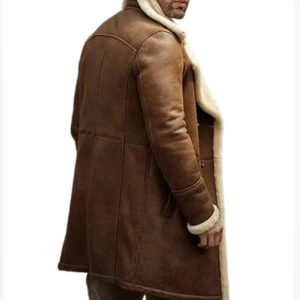 Mens Brown Leather Shearling Coat