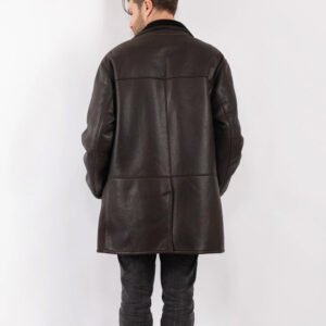 Men Sheepskin Coat in Brown