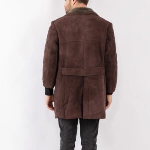 Men Sheepskin Coat in Brown