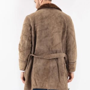 Men Sheepskin Coat in Beige