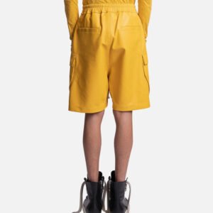 Leather Cargobela Shorts in Lemon