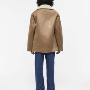 Taylor Women Jacket with Shearling Coat Style Tan Brown