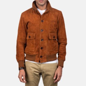 Eaton Brown Suede Bomber Jacket