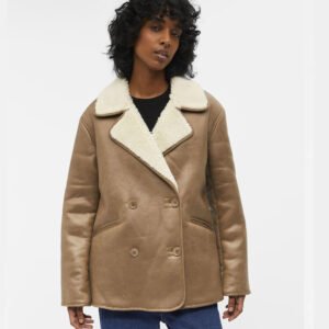 Taylor Women Jacket with Shearling Coat Style Tan Brown