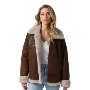 Women_s Brown Sheepskin Leather Jacket